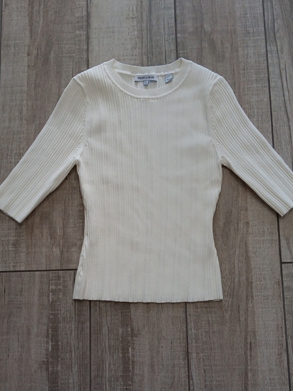 VERONICA BEARD..NEW! VAARI STRETCH RIB KNIT TEE..SMALL